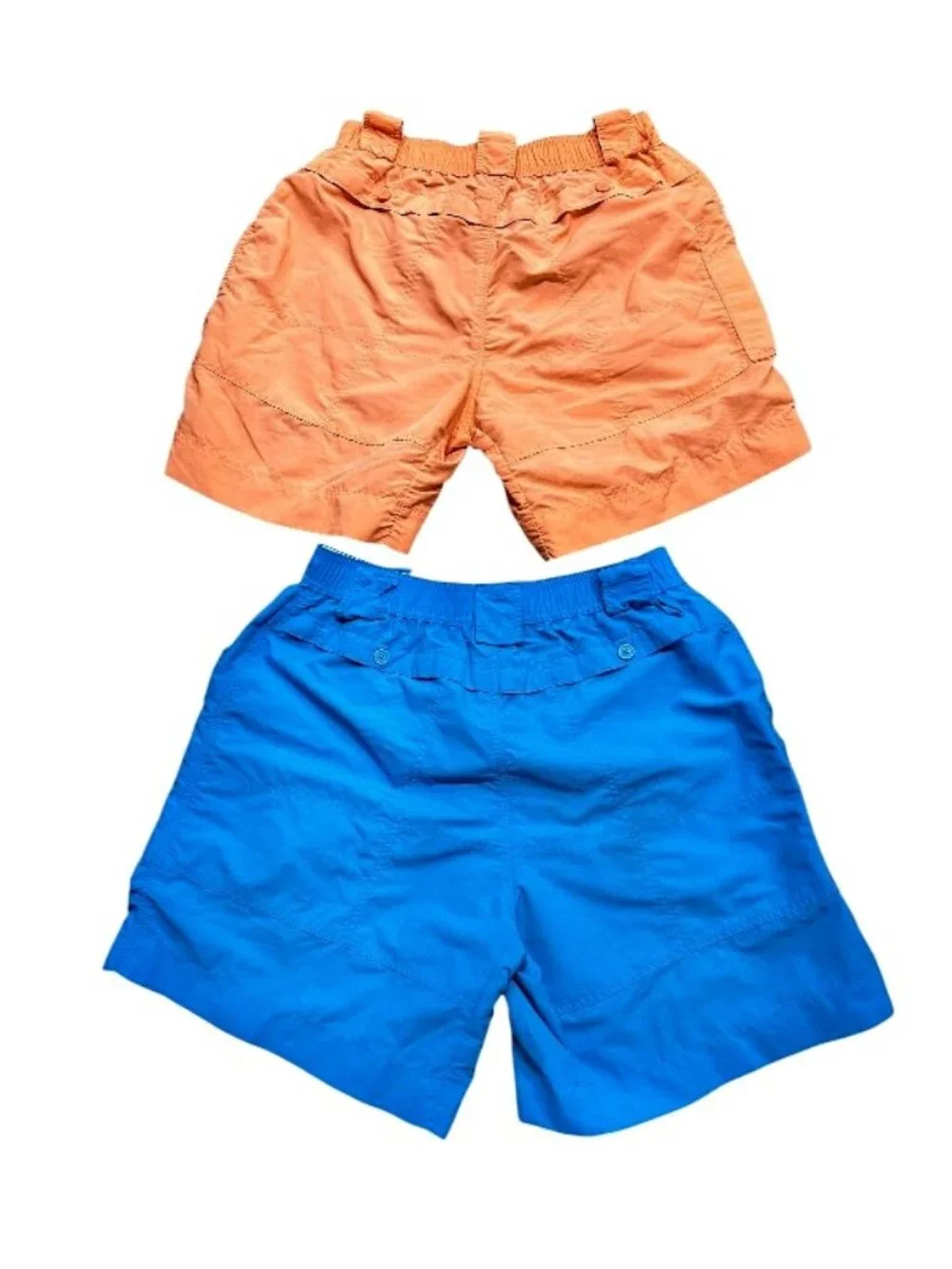 Lot AFTCO Fishing Shorts Long 34 Blue Orange Sherbet Nylon Cargo Outdoor Utility